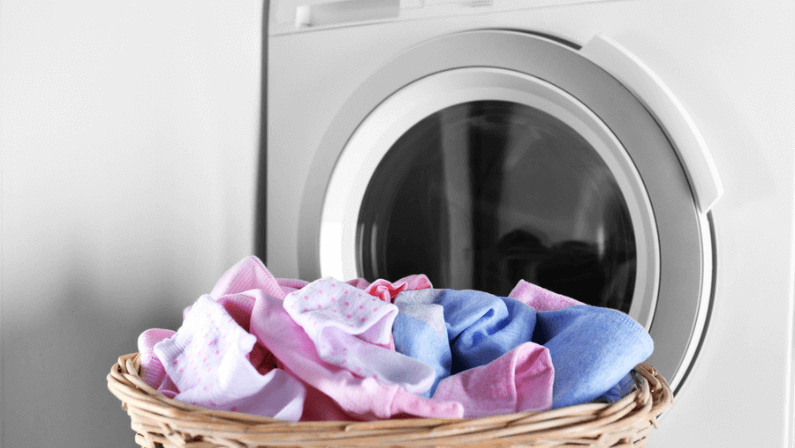 Baby clothes and washing machine
